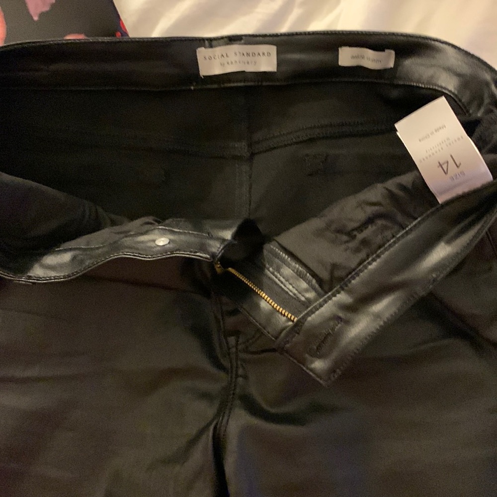 Black faux leather pants social standard sanctuary